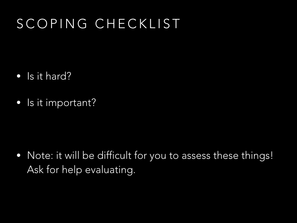 Scoping checklist