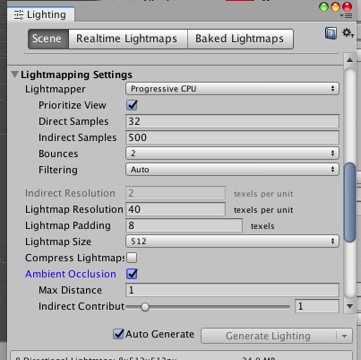 Lightmapping Settings